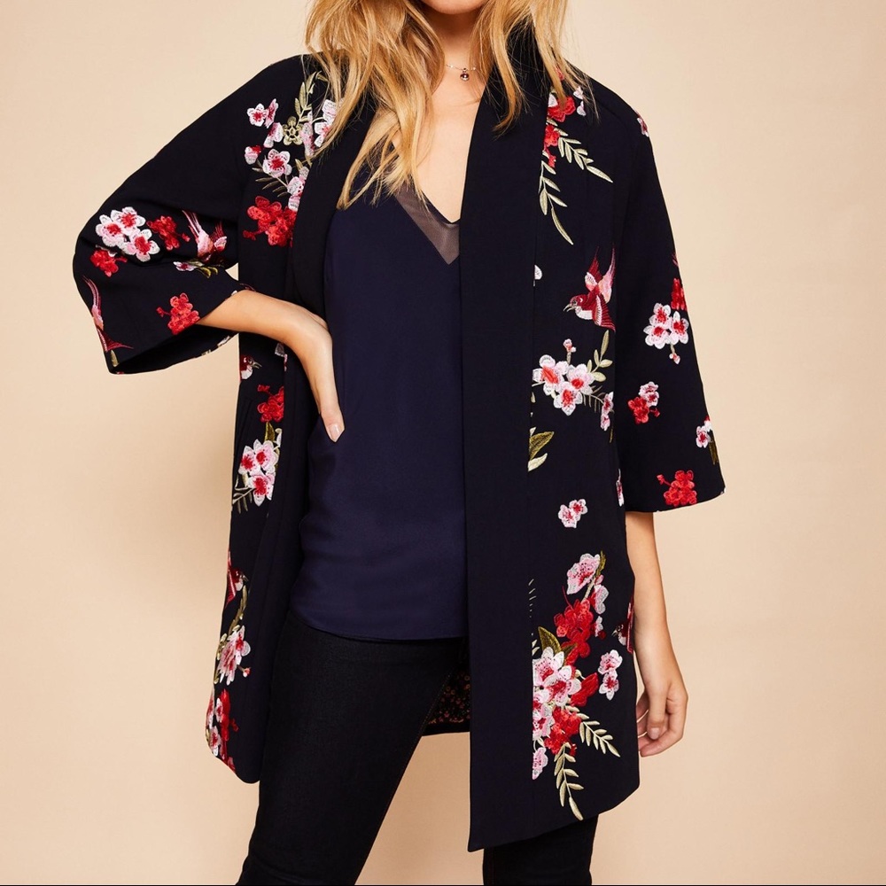 NWT! Ted Baker Aurial Bird And Blossom Kimono
